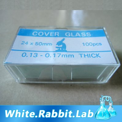 100 pcs Microscope Rectangle Cover Glass Slip 24*50 mm