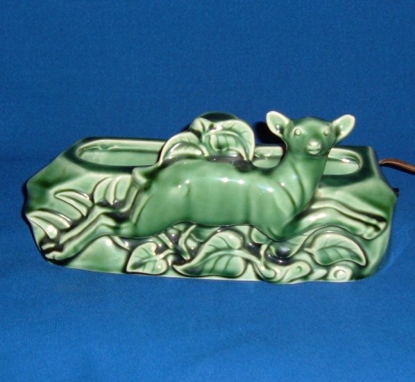Vintage TV Lamp by Phil Mar in Green with Deer