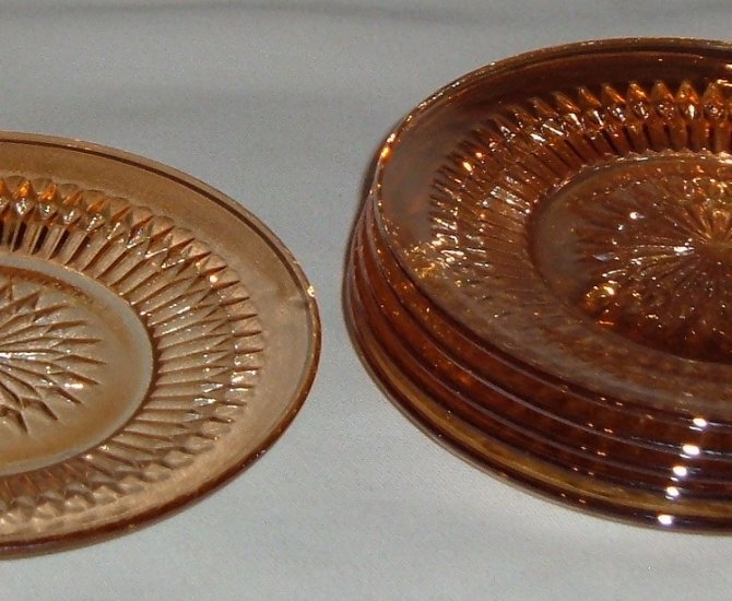 Carnival Glass Marigold Sunburst Side or Dessert Plates