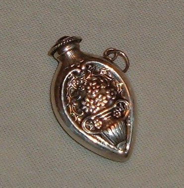 Vintage Sterling Silver Pendant - Perfumer with Floral Design