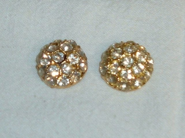 Vintage Rhinestone Buttons - 2 pcs 7/8"