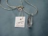 Crystal Pendant Necklace With Glass Torquoise Beads