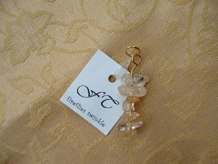 Cream Rock Candy Beaded Cell Charm
