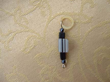 Black And White Glass Bead Cell Charm