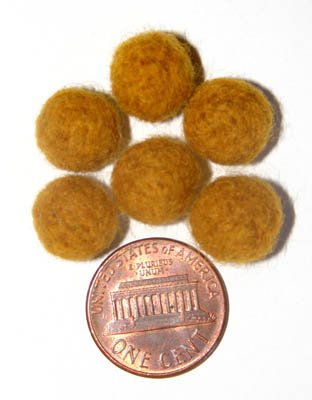 Felt Beads Yellow 8mm
