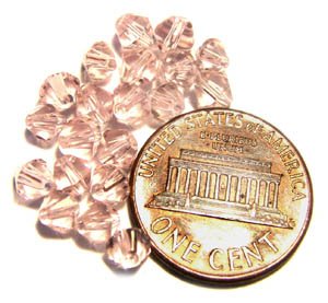 20 Pink Bicone Glass Beads