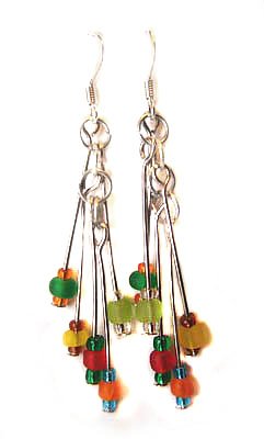 Handmade Earrings #11 - Multicolor Beads