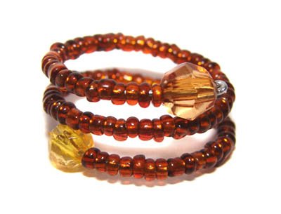 Handmade Ring #6 - Brown Beads
