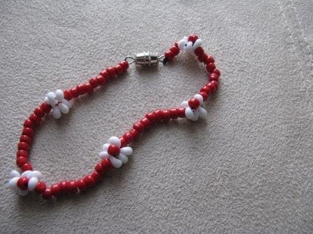 Red Daisy Chain Bracelet