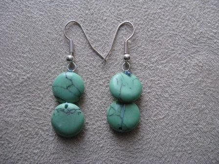 Turquoise Disc Earrings