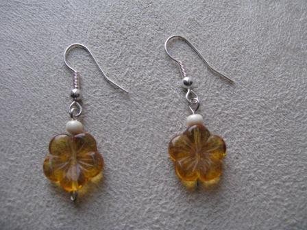 Amber Flower Earrings