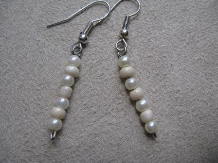 Pearl-colored Dangle Earrings