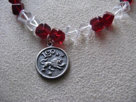 Red and Clear Leo Necklace