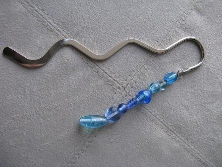 Blue Glass Bead Bookmark