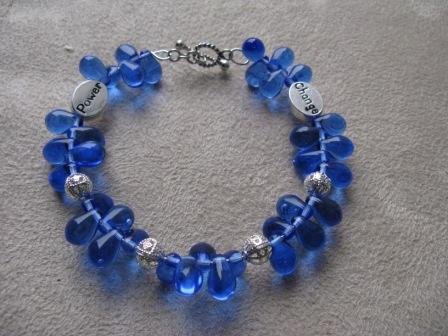 Blue Teardrop Power & Change Bracelet