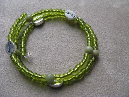 Green Power & Change Wrap Bracelet