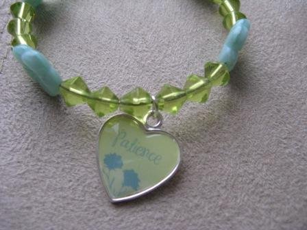 Lime Green & Blue PATIENCE Recovery Bracelet.