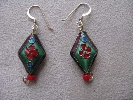 Purple & Red Oriental Style Earrings