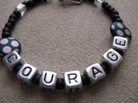 Black & Crystal COURAGE Recovery Bracelet