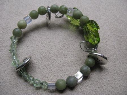 BE HERE NOW Real Jade & Green Bead Bracelet