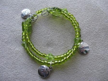 Hope, Health, Happiness Green Recovery Bracelet