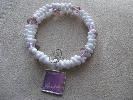 HOPE White & Lavender Recovery Bracelet