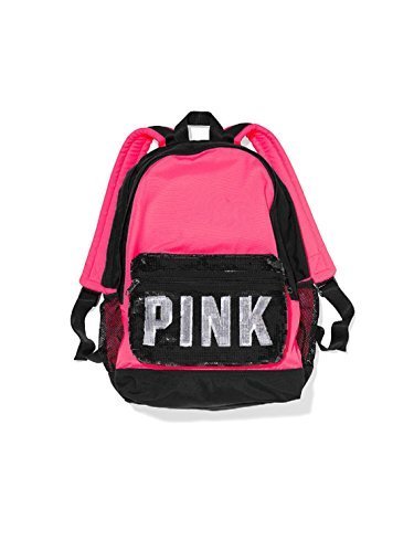 Victoria's Secret Pink Campus Sequins Pink/black Backpack