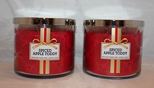 Lot of 2 Bath & Body Works Spiced Apple Toddy 3 Wick Scented Candle 14.5 Oz Each