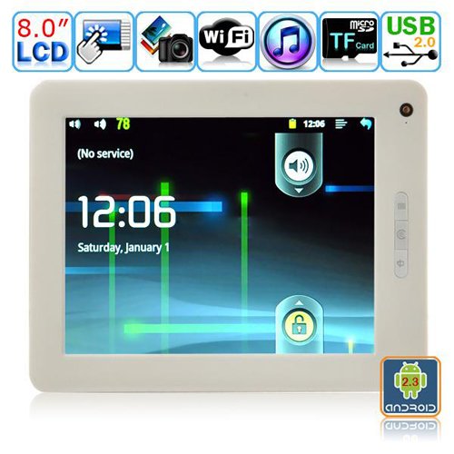 Android 2.3.1 Tablet PC-8 Inches TFT Dual-touch Resistive LCD M8004(White)