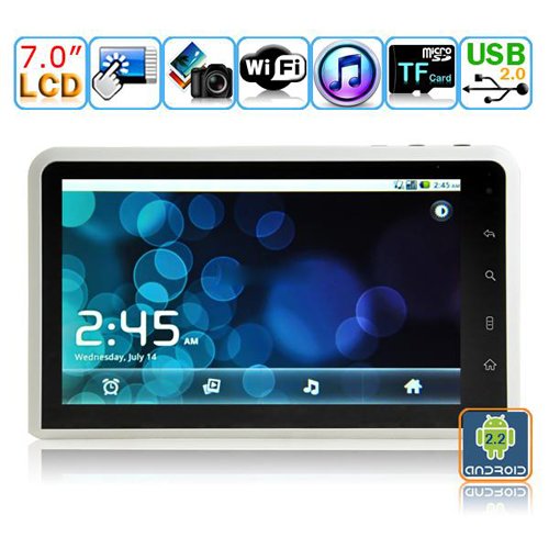 Android 2.2 Tablet PC-7 inches TFT Capacitive LCD-ARM Cortex A9 Dual Core @ 533MHz M7003B(White)