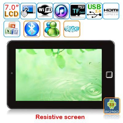Android 2.3 7-inch Resistive Touch Screen Tablet PC - YX-7A01