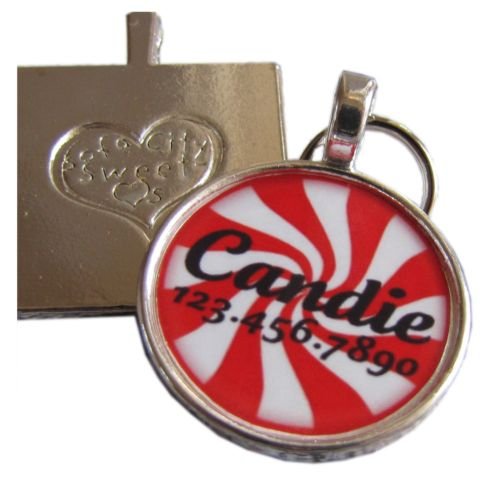 Peppermint Stripes Pet ID Tag