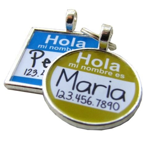 Hola Spanish Hello Name Tag- Custom Graphic Pet ID Tag