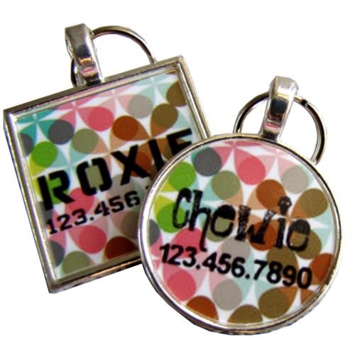 Modern Abstract Floral Custom Graphic Pet ID Tag