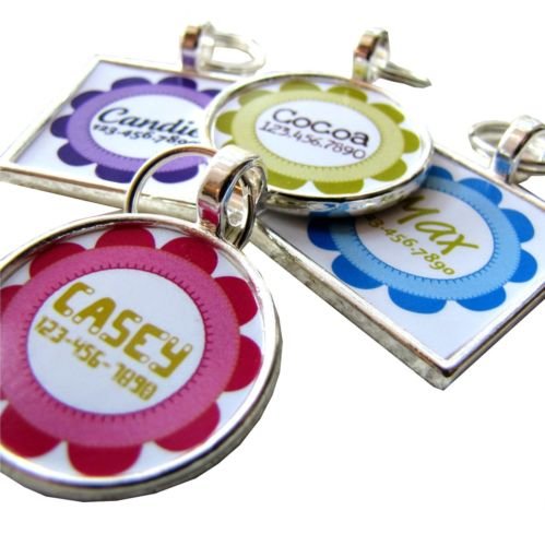 Craft Flower Custom Pet ID Tag