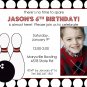 boys bowling invitation with photo- print your own, personalized