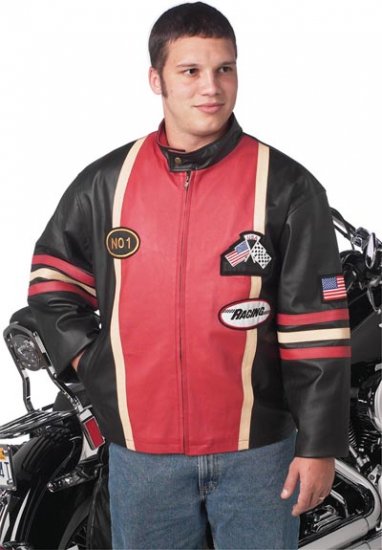 XXL Men's Leather Racing Jacket