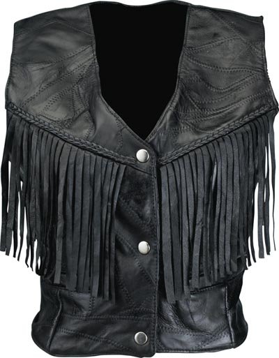 LG Ladies Leather Fringed Vest