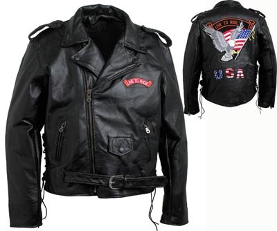 XXL Men's Cowgrain Leather Motorcycle Jacket