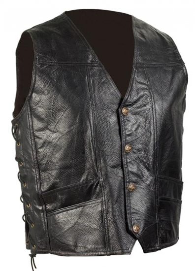 LG Men's Cowhide Leather Biker Vest