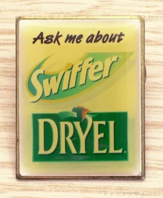 'Ask Me About' Swiffer DRYEL Promotional Pin RARE Free Shipping