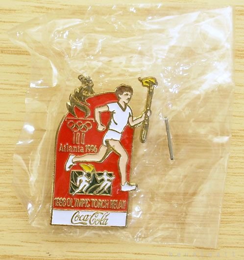 OLYMPICS 1996 Atlanta TORCH RELAY Pin COCA-COLA Coke FREE SHIPPING