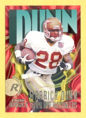 1997 Skybox Impact Warrick Dunn RC Falcons Bucs