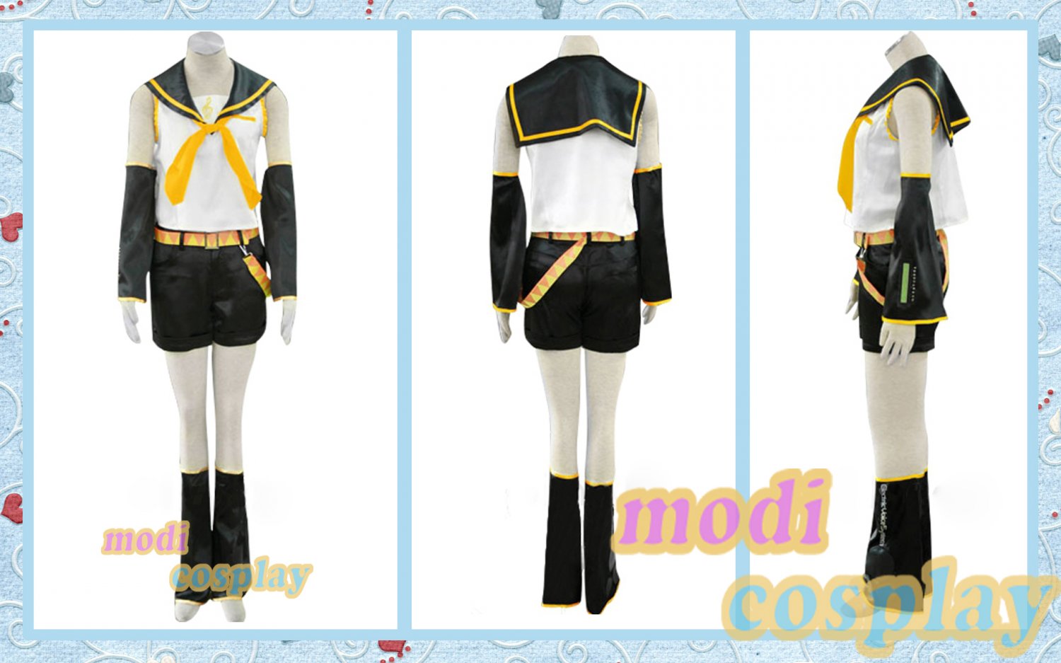 Vocaloid Kagamine Rin Anime Cosplay Costumes,all size