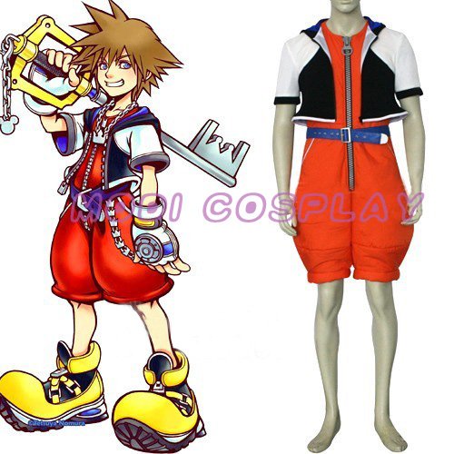 Kingdom Hearts Sora Anime Cosplay Costume,all size