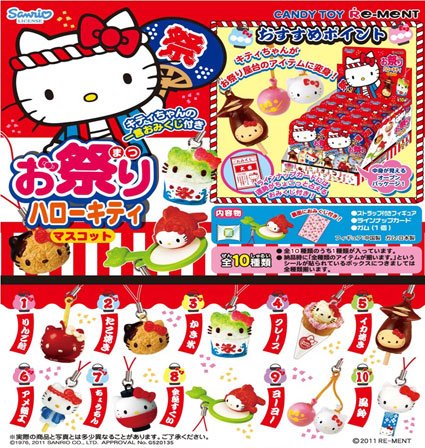 Re-ment Hello Kitty Festival Mascot Strap Box Set of 10