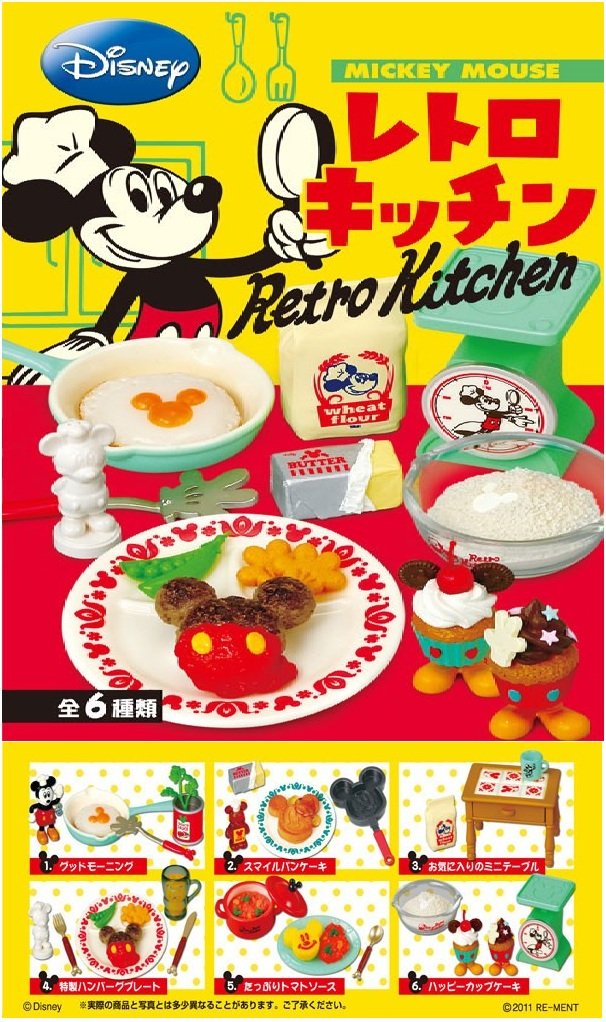 Re-ment Disney Mickey Retro Kitchen Box Set of 6