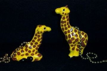 GIRAFFES ceiling fan pulls 3-D set of two