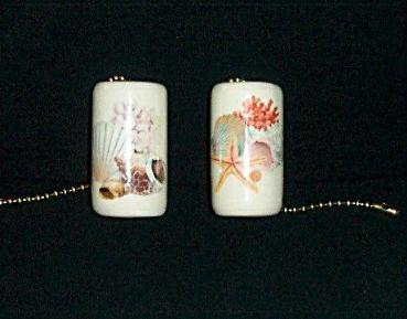 SEASHELLS ceiling fan pulls set of two vibrant brand new