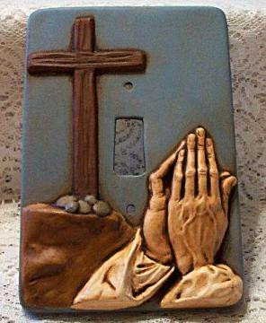 THE LORDS PRAYING HANDS single switchplate beautiful